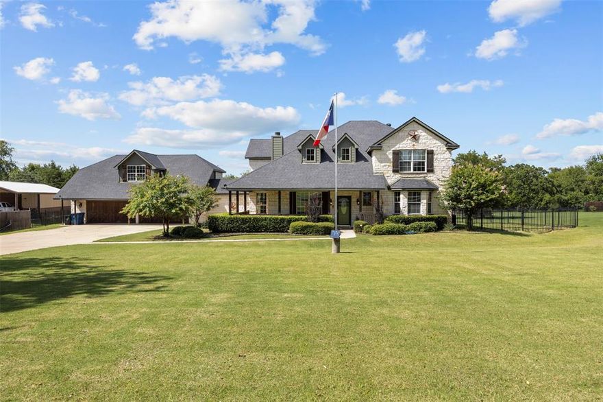 Welcome to your dream retreat in Burleson!
This stunning home sits on over an acre in a peaceful setting within highly sought-after Joshua ISD. Boasting over 5,000 square feet, this residence offers 8 spacious bedrooms—perfect for a large family, multigenerational living, or easily converted into a home gym, office, or playroom to fit your lifestyle. Thoughtfully renovated from top to bottom, you’ll love the custom finishes, rich stonework, and designer touches throughout. The heart of the home features an open layout with exceptional craftsmanship and style. And don’t miss the full guest apartment, ideal for extended stays, visiting family. This home even has a storm shelter for inclement weather. If you’re looking for space, flexibility, and peaceful Texas living—this one checks every box.