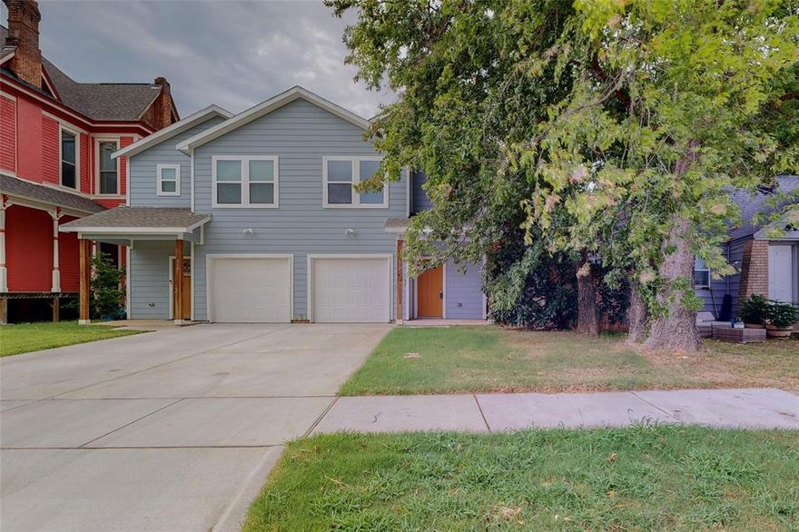 Immaculate 2023 built half duplex in the heart of Denison.  This location is Very Walkable so most errands can be accomplished on foot, just 11 minute walk to historic downtown, restaurants, shops, and post office.  Nearby parks include Forest Park, Jones Park and Eisenhower Birth Place.   3 Bedrooms all on 2nd floor and 2.5 baths.  Half bath downstairs.  Small loft area on 2nd floor landing could be WFH space.   1 car attached garage with opener, plenty of extra driveway parking.  Large fenced and sprinklered backyard.  Granite in kitchen and baths, Stainless steel appliances, LVP floors downstairs, carpet in the bedrooms.  All bedrooms and family room have ceiling fans and energy efficient LED lighting.  Be the first resident in this beautiful half duplex.  Easy access to Sherman, Texoma Medical Center, Choctaw, Wilson Jones Hospital, Lake Texoma, and Grayson College.  So sorry we do not accept pets in this lovely home.  Vouchers and Section 8 will be considered.