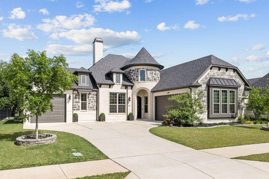 Welcome to this incredible custom home situated in the highly desired Thomas Crossings neighborhood of Burleson. This beautiful property offers 3 bedrooms, 2 bathrooms, a dedicated front office, and gorgeous upgrades throughout. The split-bedroom layout features a wide-open floor plan that smoothly connects the main living room, formal dining area, and kitchen—crafting an ideal atmosphere for entertaining guests or enjoying quiet nights at home. The heart of the living room is a floor-to-ceiling stone fireplace, beautifully complemented by sunlight streaming in from massive windows looking out over the backyard. Perfect for any home chef, the kitchen boasts custom cabinets, modern appliances like a built-in oven and gas stove, a walk-in pantry, and a large center island with counter seating, plus a sunny breakfast nook for quick meals. The generous primary suite offers plenty of room for a cozy seating area and leads into a spa-inspired bathroom with a deep soaking tub, separate vanities, a glass walk-in shower, and a massive walk-in closet. The two additional bedrooms are perfectly sized with great storage and share a full secondary bathroom. Tucked away near the front entrance is the private office, complete with built-in bookshelves. The backyard is a true resort-style oasis, offering a covered porch with a built-in barbecue grill looking out over your own private in-ground pool.
