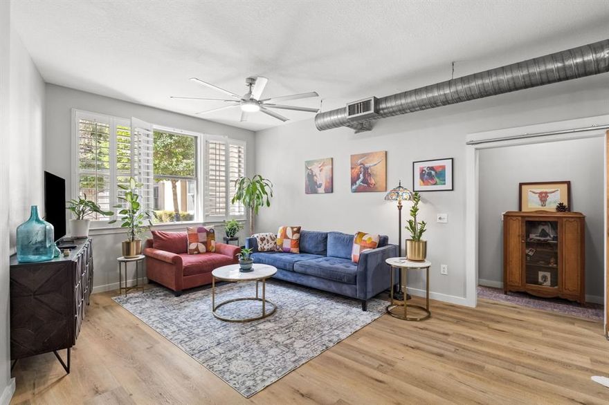 Live in the iconic T&P Lofts in the heart of Downtown Fort Worth! This stylish 2 bed, 1 bath condo blends historic character with modern convenience. Featuring luxury plank vinyl flooring, exposed industrial ductwork, this condo has been completely updated and the space delivers a true urban loft vibe with an open, contemporary style. The kitchen is equipped with granite like countertops, SS appliances, an upgraded refrigerator, and a full-size washer and dryer. The primary bedroom offers a spacious walk in closet, while the second bedroom provides a flexible space for a guest room, office, or any flex area you choose. The amenities list is long: 24 hour concierge, landscaped courtyards with BBQ areas, owner's lounge, two gated parking spaces, pool, fitness center, and much more! This condo is just steps away from the TRE and TexRail stations and minutes to Sundance Square, the Cultural District, 7th Street, and near Southside. Quick access to major highways makes commuting easy. Tons of restaurants, shops and places to walk to. A rare opportunity to own in one of Fort Worth's most recognizable historic buildings! **PROF PICS COMING SOON!**