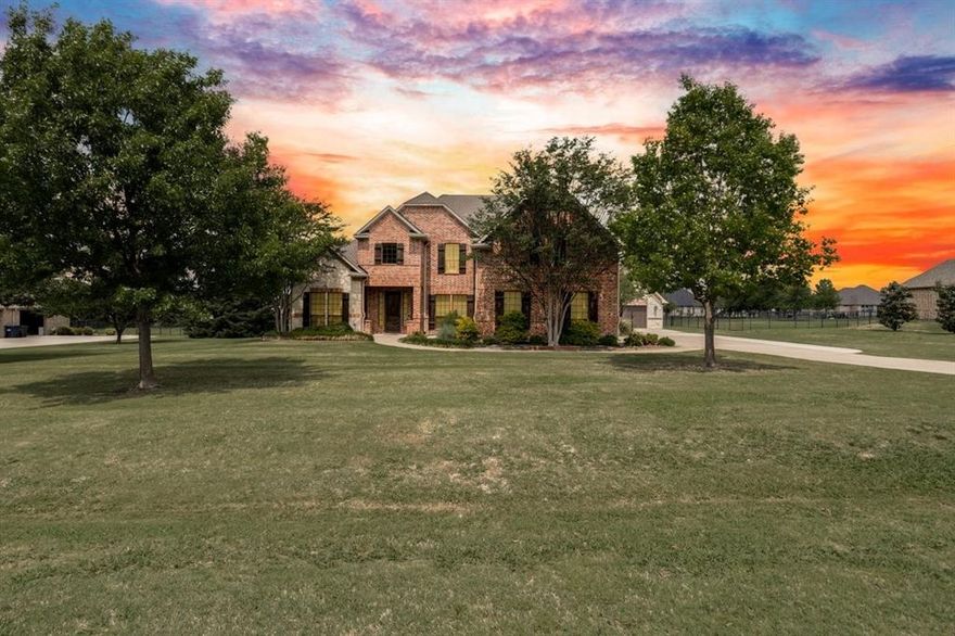 **Motivated Seller**  Situated on a full acre outside the city limits of Celina, this impressive 5-bedroom, 5-bath home offers privacy, space, and freedom from city restrictions and no city taxes. The open-concept floorplan is highlighted by hardwood flooring throughout the main living areas, creating a warm and inviting atmosphere ideal for both daily living and entertaining. The home features a spacious office perfect for remote work, a dedicated theater room for movie nights, and generously sized guest bedrooms that provide comfort and flexibility for family and visitors. The backyard is designed for year-round enjoyment, featuring a resort-style pool, covered hot tub, and a covered outdoor grilling and cooking area. Adding exceptional value to the property is a climate-controlled shop with a two-car garage, a bar-style interior setup, and a loft above offering flexible-use space—ideal for a game room, studio, or additional storage area. Additional features include a sauna that will convey with the home and a storm shelter conveniently located in the garage, providing both comfort and peace of mind. Combining luxury finishes, functional design, and expansive outdoor amenities, this property offers the perfect balance of upscale living and country freedom, all just minutes from the conveniences of Celina.