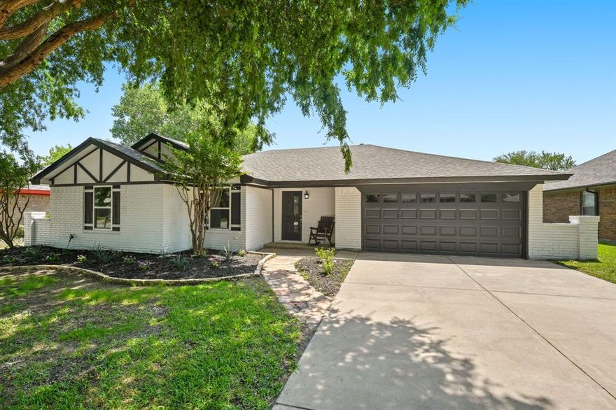 Complete Remodel.  New Windows Throughout, roof, appliances, fixtures, paint, floors, landscaping and updated AC. You won't believe it!! Beautiful House, Great Curb Appeal, Big Back Yard !! This home is move in ready.  3 spacious size bedrooms 2 full baths and 2 car garage.  Living room is open to the kitchen. Great views of the back yard from kitchen, living room and bedroom.  Nice size back covered patio, and no back neighbors, great place for entertaining.