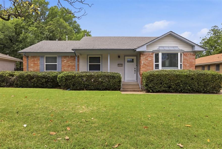 This charming 3-bedroom, 2-bathroom house is located in the desirable Caruth Terrace neighborhood, close to Mockingbird Elementary, restaurants, shops, and Highway 75. It is a short distance from a walking trail and less than 10 minutes from White Rock Lake. This home has two living spaces; one features a built-in desk, perfect for working from home! The house boasts newly refinished wood floors throughout, stainless steel appliances, a gas-burning fireplace, and a 2-car garage with dual doors. This provides access from both the alley and the front of the house, making it easy to get in and out. The home comes with a fridge, washer, and dryer, making it completely move-in ready.