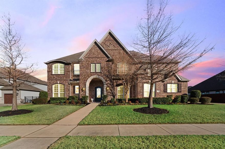Greetings from The Reserve At Colleyville - a quiet, secluded neighborhood snuggled in the heart of Colleyville and home to 7009 Bach!  We invite you into this superb estate home that is a Toll Brothers custom build. The open floor plan features 6 unique living spaces to include a large downstairs living area that flows directly into the kitchen-breakfast space, a study (complete with a wall of bookshelves) off of the foyer, a 2nd living space off of the foyer that can be used for a cozy sitting room or 2nd study, an upstairs living space with a wall of windows & complimentary window seat;  an upstairs game room that's perfect for a pool table or crafting space, and a massive media room for family movie nights.  To complete the upstairs family living area is a wet bar that provides the perfect backdrop for fun family entertainment.  The spacious kitchen-breakfast space is flooded with natural light and is truly the heart of the home featuring a large center island with storage underneath,  granite counters, double oven, built in wine refrigerator, stainless appliances and a huge walk-in pantry.  The Primary Suite is privately positioned at the back of the home and features a luxurious bath with a separate shower, soaking tub, 2 huge walk-in closets with custom build-out features & tons of storage.  All 4 secondary bedrooms feature en-suite bathrooms.  The builder upgrades were not spared & include true hardwood floors, custom window treatments to include shutters, luxury light fixtures, extensive crown molding, a mammoth sized utility room off of the kitchen area with direct access to the garage-folding island - sink area-mud room wall. The exterior backs to a greenbelt area for privacy & features a spacious .335 acre lot with a covered patio, built in fireplace and barbecue grill.  There is plenty of room for a future pool if desired.  Close proximity & easy access to DFW Airport, Shopping & Restaurants.  Students may apply to GCISD.  See GCISD website for details.