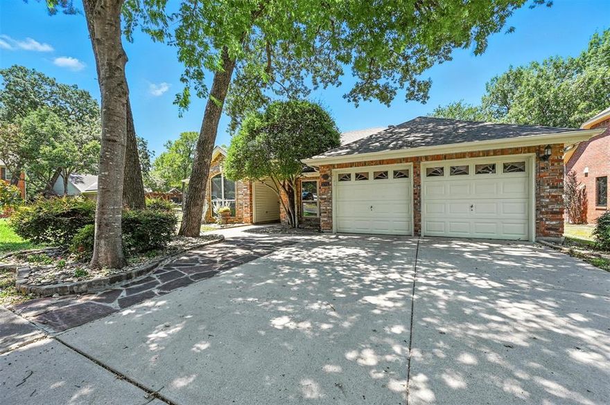 Beautifully maintained one-owner home in Bandera Estates, one of Bedford’s most welcoming communities. Enjoy low electric bills thanks to seller-owned solar panels and a newer HVAC system. The open layout features a gourmet kitchen, spacious living and dining areas, and a dedicated office. Relax outdoors with a resurfaced gunite pool, stone decking, and a private creek-view deck surrounded by mature trees. With a Generac backup generator and year-round Trimlight DFW lighting, this home blends efficiency, comfort, and community. Schedule your showing today!