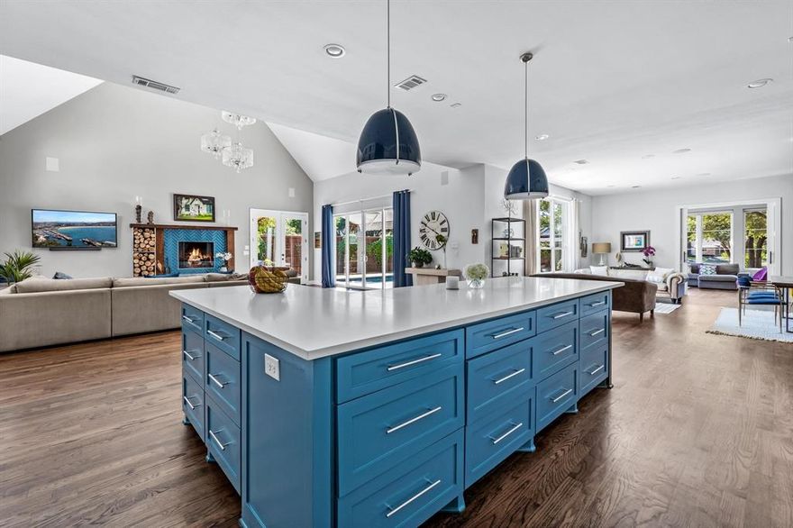 Custom-built, modern home constructed in 2018 is a dream come true! Spanning an impressive 6,744 square feet, this home is located in highly sought-after Far North Dallas, a short walk from Brentfield Elementary. The open concept floorplan seamlessly connects formal living, dining, and family rooms, creating a spacious and inviting atmosphere. The Chef's kitchen is immaculately maintained, boasting top-tier appliances. The primary suite is a luxurious retreat, complete with sitting area and a spa-like bathroom equipped with his and hers walk-in closets. Secondary bedroom down that may also be utilized as a study! Upstairs, you'll find four more bedrooms, including nanny-quarters with a separate, private entrance. The backyard is expansive and features a covered patio, outdoor kitchen, pool, and separate turfed green space. This home truly has it all and is perfect for those seeking luxury, style, and ample space!