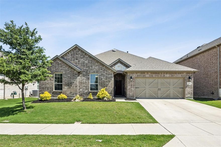 Zoned for NEW Richland High School! Stunning 4-Bedroom Home in Sought-After Prosper ISD! This beautifully maintained home shows like new and features a spacious open-concept layout with a desirable split floor plan. The inviting entry leads to a bright living area with wood-look tile flooring throughout the main living areas. The generously sized master suite offers a serene retreat with an ensuite bathroom that includes a garden tub, separate shower, dual sinks, and a large walk-in closet. Three additional bedrooms provide ample space for family or guests. Enjoy the convenience of a separate utility room with built-in cabinetry. Step outside to a private, oversized backyard—perfect for entertaining or relaxing. Located near the new fire station and zoned for the brand-new Moseley Middle School and Richland High School, both opening Fall 2025. Solar panels help keep the utility costs to a minimum! This home is the perfect blend of comfort, style, and location! Convenient to Dallas North Tollway with a variety of shops & restaurants as well as just minutes from the New Omni PGA Hotel and Entertainment district and upcoming Fields West!