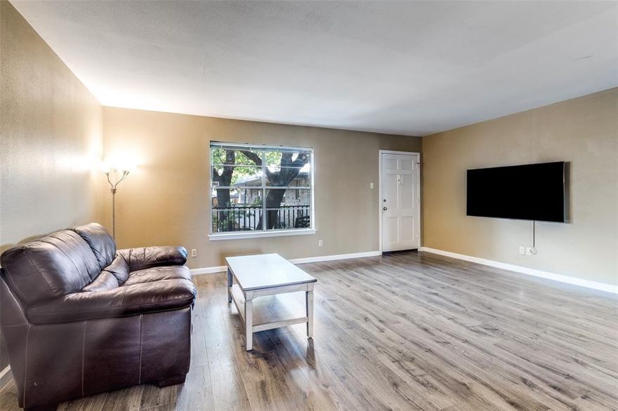 This beautifully updated and generously sized 2-bedroom, 2-bath condominium features upgraded flooring in an exceptional location. The expansive living area, complemented by a dedicated dining space, provides an inviting setting for both everyday living and entertaining guests. The primary suite includes a thoughtfully designed custom closet system, while ample storage is available throughout the home. A stackable washer and dryer unit is included for your convenience. Enjoy direct access to the Northaven Trail, and community pool. Ideally situated just minutes from premier destinations such as NorthPark Center, Central Market, and Studio Movie Grill, this home offers both comfort and connectivity in one of the city's most desirable areas.