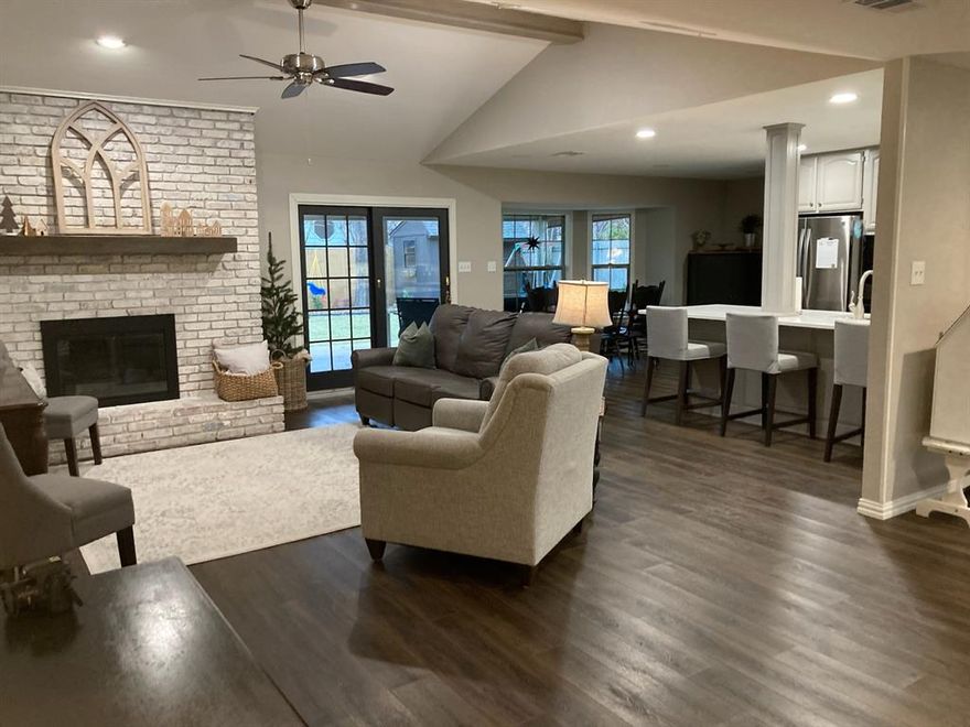 Discover the charm of this wonderfully updated 5 bedroom, 3 full baths home nestled in the South Hills Addition. The kitchen opens to the living area, featuring a bay window breakfast nook.  3 bedrooms and 2 updated baths downstairs, 2 bedrooms and 1 bath upstairs. This home offers flexibility and space for families of all sizes.  Dream size laundry room and amazing landscaped backyard with a covered patio provides the ideal setting for outdoor relaxation and entertainment. Owners love, updates, and upkeep are evident throughout, with plenty of natural lighting. Recent updates include energy efficient windows, radiant barrier, hot water heater, dishwasher, floors, pipes, fence, kitchen, baths, paint, and outdoor lighting. Exceptional value and priced to sell at only 155 dollars per square foot.  A list of updates is available in documents. Don't miss out on this opportunity! Schedule a showing today and envision yourself making cherished memories in this beautiful home. No survey.