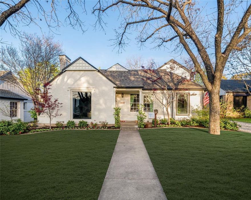 Set on a quiet, one-way street in the heart of West Kessler, feeding to acclaimed Rosement Elementary, this thoughtfully reimagined 1940 residence seamlessly blends timeless architecture with modern sophistication. Spanning over 3,100 SF, the home has been meticulously renovated with a designer’s eye and attention to every detail. A substantial 2021 addition preserveed architectural integrity while enhancing livability. Additional highlights include updated HVAC, roof, and plumbing systems, as well as an oversized laundry room with sink. The main level features a private primary suite with a spa-inspired bath, including a soaking tub within oversized walk-in shower, custom closet, and herringbone wood floors. Designed for effortless living and entertaining, multiple living areas connect seamlessly around a striking wraparound wet bar with wine refrigerator. An enclosed sunroom functions as a dual home office with built-in storage, while a first-floor ensuite bedroom offers ideal flexibility for guests or multigenerational living. The chef’s kitchen offers professional-grade stainless appliances, leathered granite countertops, a prep island, walk-in pantry, and access to the screened porch. A formal dining room with arched openings flows easily into the kitchen and entertaining spaces. Upstairs, a spacious sitting room anchors a thoughtfully designed split-bedroom layout. Two secondary bedrooms share an updated bath with dual sinks and shower. A charming 100 sq ft dormer nook offers the perfect space for reading, play, or a quiet retreat for kids. Outdoor living shines with a screened-in patio, deck, and soaking pool with low-maintenance composite decking, along with ample yard space for play. Zoned to top schools, including Rosemont Elementary and The Kessler School. Just minutes from Stevens Park Golf Course, Bishop Arts District, and neighborhood favorites, and set on peaceful street that feels removed from it all—truly one of Oak Cliff’s best kept secrets.