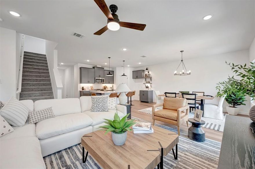 Welcome to Rolling Ridge in Van Alstyne, TX. Upon entering, you're greeted with an inviting, open living space. The kitchen will impress any cook with stainless-steel appliances, corner pantry, grey shaker cabinets, quartz counters and so much more! The primary bedroom features windows overlooking the backyard, a palatial walk-in closet, and an ensuite spa inspired bathroom with large shower and dual sinks. The home features 4 bedrooms, 3 bathrooms and a spacious upstairs loft. Enjoy spending time outdoors on the covered patio. The builder's attention to details separates this home from the rest. Close to Highway 75 for quick trips to Sherman or McKinney.