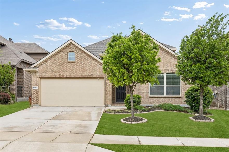 Welcome to this exceptional 1.5-story residence in the desirable Beechwood Creeks community of Fort Worth! A charming front-entry two-car garage sets the tone, leading you into a thoughtfully designed interior with an open-concept layout ideal for both everyday living and entertaining. The spacious living room is anchored by a stunning cast stone fireplace, creating a warm and inviting focal point as it flows effortlessly into the beautifully appointed kitchen. Designed with both function and style in mind, the kitchen features gleaming granite countertops, a large center island with seating, a tiled backsplash, walk-in pantry, and stainless steel appliances, including a gas range and cooktop. The adjacent breakfast nook offers the perfect setting for casual dining with views of the backyard. The private primary suite serves as a relaxing retreat, offering generous space and a well-appointed en-suite bath complete with dual vanities, a garden tub, separate shower, and a spacious walk-in closet. Two additional guest bedrooms are conveniently located on the main level, along with a dedicated study enclosed by solid French doors, ideal for a quiet home office or flex space. Upstairs, a generously sized bonus area offers incredible versatility. With a full bath and closet already in place, this space can easily function as a fourth bedroom, a second owner’s suite, or remain as an expansive game room or media lounge, perfect for entertaining or relaxing. Step outside to enjoy the covered patio overlooking a nicely sized backyard, offering plenty of room to unwind or host gatherings. This beautifully maintained home combines thoughtful design, flexible living spaces, and timeless finishes, making it a standout opportunity in one of Fort Worth’s most inviting communities.