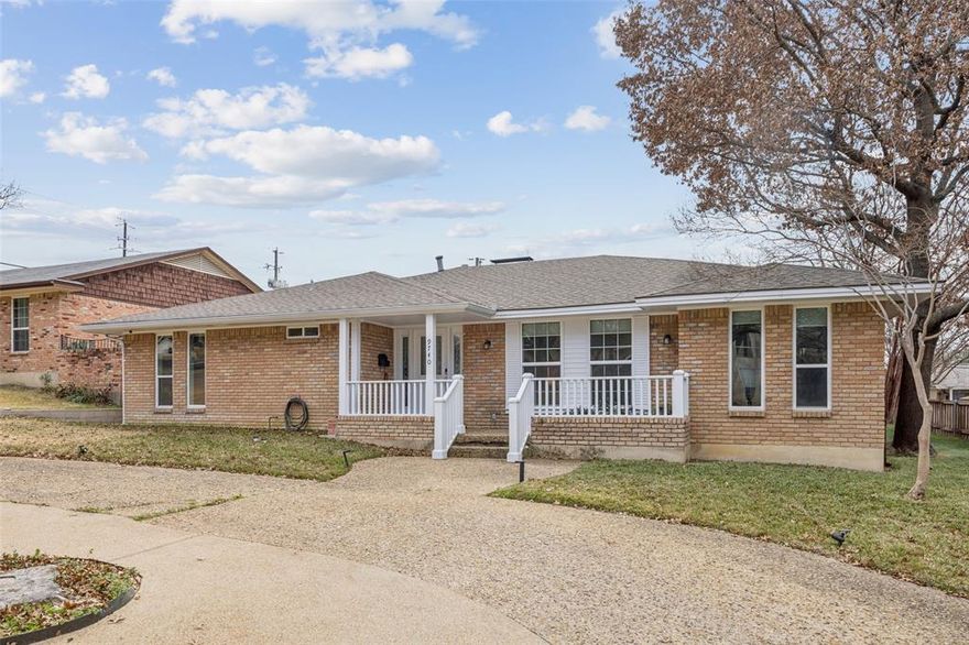 Charming ranch home in Lake Highlands' coveted ABC streets and Richardson ISD, with tons of space, close to 635 and Northwest Highway, and loaded with loving updates!

Convenient circle drive with great drive-up and inviting front porch. Inside boasts hardwood floors, newer windows in front of house and bedrooms, great flow and versatility. Front formal living - dining area with great natural light. Galley kitchen with granite countertops, stainless appliances, built-in microwave, undermount sink and  island accessing the den. Light and bright -breakfast area with built-in cabinets and more Large, inviting den with vaulted ceilings, stately wood-burning stone fireplace and built-in cabinets. Attached office currently open but doors could be added for privacy. Huge bonus room could be game room, home gym or playroom. Second and third bedrooms are well-sized, updated hall bath with double sink. Large master bedroom with walk-in closet, large shower and separate tub. Laundry room with storage. 

Back yard features 8' privacy fence and low maintenance landscaping, side yard could be a dog run. Currently configured to be perfect for pets. Updates include HVAC and ductwork (2 years), foundation work, roof (2019).