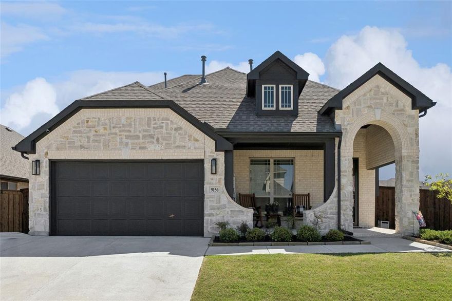 Don't miss this beautifully decorated, better than new home Dogwood III from Bloomfield Homes.  This is a pristine home which welcomes you in through the oversized front porch that you can relax and gather on.  Upon entry of this home you will see a private study to the left, but look ahead and you will see soaring ceilings and a very open kitchen, dining and living area  with a stone fireplace with gas logs.  Your eyes are carried to a wall of windows overlooking the backyard and covered patio.  This home offers a deluxe Kitchen with a beautiful grand island with granite, stainless appliances, gas cooktop.  The soaring ceilings with the plantation shutters in the upstairs wings is a wonderful accent to this open floorplan.  Two secondary bedrooms  and a bathroom off of hallway from kitchen downstairs.  Primary bedroom is on the back of home overlooking backyard with a wonderful ensuite bath. Upstairs is the private suite with gameroom, computer area, bedroom and bathroom.