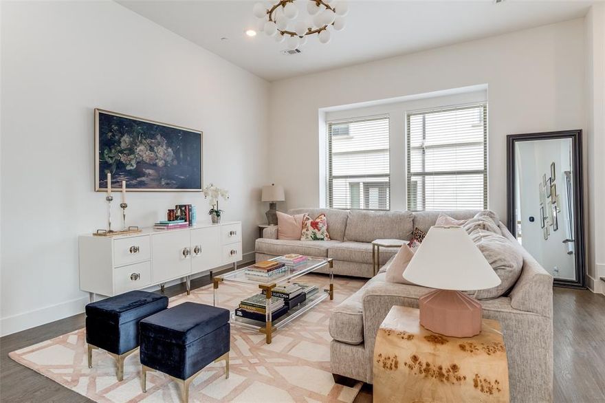 Located in the heart of Lower Greenville, this corner-unit townhome blends thoughtful design, elevated finishes, and exceptional walkability just steps from one of Dallas’ most vibrant entertainment districts. With approximately $50,000 in recent upgrades, the home offers a refined yet comfortable living experience with abundant natural light and a versatile multi-level layout. As you enter, soaring ceilings and hand-scraped hardwood floors create a warm and inviting atmosphere while large windows fill the home with natural light. The main living level features a spacious open-concept floor plan designed for both everyday living and effortless entertaining. The chef-inspired kitchen anchors the space with Calacatta quartz countertops, an oversized island, and generous cabinetry providing ample storage, seamlessly connecting to the dining and living areas. The primary suite serves as a private retreat with an expansive walk-in closet and a spa-inspired ensuite bath featuring dual sinks and a spacious layout designed for comfort and functionality. A secondary bedroom offers additional privacy and flexibility for guests. Two versatile flex spaces on the first and fourth floors provide endless possibilities - perfect for a home office, gym, media room, or creative space tailored to your lifestyle. At the top of the home, a private rooftop terrace showcases beautiful views of the Downtown Dallas skyline, creating the perfect setting for relaxing evenings or entertaining under the city lights. 

With stylish updates, a flexible layout, private outdoor living, and walkable access to the restaurants, coffee shops, and nightlife of Lower Greenville, this East Dallas residence offers an exceptional lock-and-leave lifestyle in one of the city’s most sought-after neighborhoods. HOA includes water, sewer, trash, insurance on the structure, pest control, maintenance grounds, and management fees.