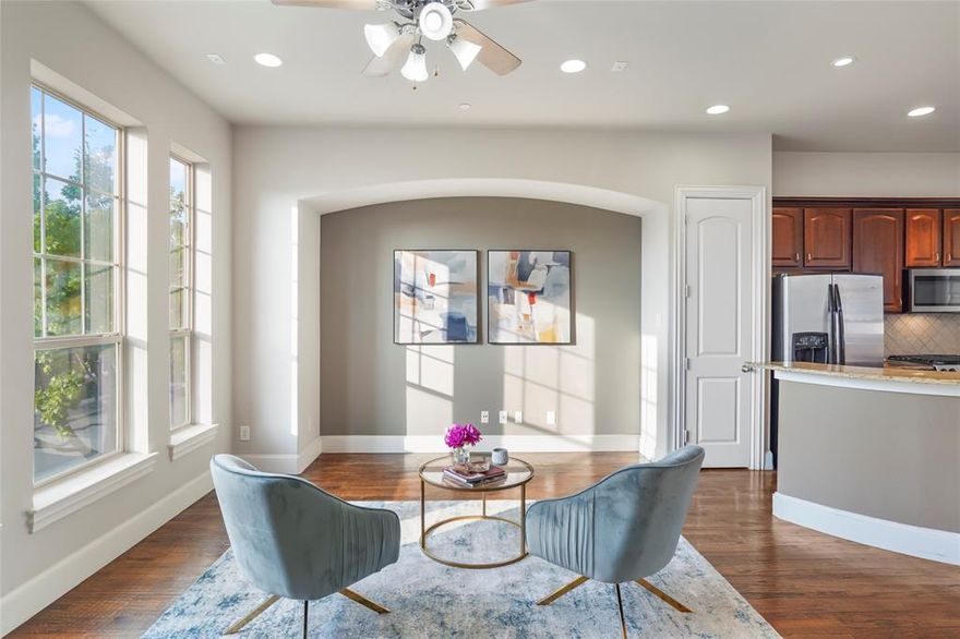 Step into a home that blends convenience with retreat-style living. This stunning 3-story condo offers 2 bedrooms, 2.5 baths, and an attached 2-car garage with extra storage. Hand-scraped hardwood floors and abundant natural light create a warm, inviting atmosphere, while plush carpet in the bedrooms adds comfort where you want it most.
Enjoy peaceful mornings or evening strolls along the scenic walking path that wraps around the community lake, then cool off at the sparkling pool. Located just a quarter mile from the elementary school, this property makes everyday life effortless. With quick access to major freeways, you’ll be minutes from premier shopping, dining, entertainment, and airports, yet still able to retreat to your quiet, tucked-away community at the end of the day.
This is low-maintenance living designed for connection, convenience, and comfort.