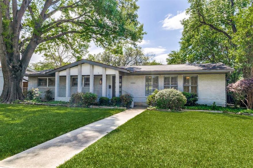 Built in 1959, this 1-story mid century modern home with pier & beam foundation, was remodeled in 2020! The open floor plan includes a vaulted ceiling, can lights, multiple ceiling fans, plantation shutters solid core doors throughout.  Tile floors are in the bathrooms, game room & kitchen, & wood floors in the living & dining rooms, den & bedrooms. The beautiful custom kitchen has white cabinets w under mount lighting, light granite counters & a white quartz waterfall style breakfast bar with a builtin wine cooler & overhead wine cabinet. The dining room w crystal chandelier & living room open to the den w vaulted ceiling, indirect lighting & a handsome tile fireplace with gas logs next to the sliding glass door to the expansive grassy back yard with patio. The third living room w tile floor is an ideal game room, between the kitchen & the garage, w a half bath & a utility closet with hook-ups for washer & dryer, with another exterior door to the backyard, & a back door to the attached 2 car garage. The primary bedroom w ensuite bath has a gorgeous carrara style quartz counter & an enlarged tile shower w custom glass door. Across the hall are 2 other bedrooms accessing a full bath with a combined tub & shower, surrounded by sparkling subway wall tiles, & a beautiful granite counter w two sinks. The interior has been freshly painted. Actual garage measurements 20 L x 19.3 W x 9.9 H
