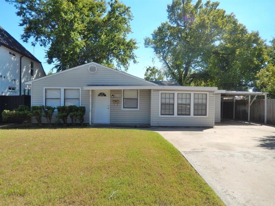 Nice roomy 3 bedroom 1.5 bath home * Covered carport * Flooring is luxury vinyl plank, No carpets * Garage was converted to a second living area * Primary bedroom is 18 x 11 * Kitchen has new Formica countertops, new sink, stainless steel appliances ( to be installed soon)* 
Freshly painted inside * Partially fenced back yard * 2 storage buildings *