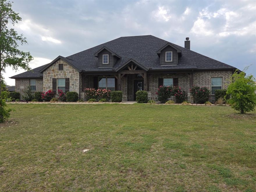 NESTLED ON A PICTURESQUE 1 ACRE LOT, THIS RUSTIC ONE STORY HOME OFFERS 4 BEDROOMS, 2.5 BATHS, AND A 3 CAR GARAGE. NATURAL TEXTURES BLEND BEAUTIFULLY WITH REFINED SOPHISTICATION, CREATING A SENSE OF CASUAL ELEGANCE HIGHLIGHTED BY STAINED WOOD BEAMS, CUSTOM DOOR CASINGS, WARM HARDWOOD FLOORING, AND INVITING FINISHES THROUGHOUT. A WELL APPOINTED OFFICE WITH BUILT IN DESKS AND SHELVING SITS BEHIND CHARMING BARN DOORS AND CAN EASILY SERVE AS A SECONDARY LIVING SPACE. THE GRAND LIVING AREA IS ANCHORED BY A COZY FLOOR TO CEILING STONE, WOOD BURNING FIREPLACE, IDEAL FOR GATHERING WITH FAMILY AND FRIENDS. DESIGNED FOR CONNECTION AND CONVERSATION, THE LIVING SPACE FLOWS SEAMLESSLY INTO A DREAM KITCHEN FEATURING QUARTZ COUNTERTOPS, SS APPLIANCES, ABUNDANT CABINETRY, VENTED HOOD, WALK-IN PANTRY, AND AN OVERSIZED ISLAND PERFECT FOR COOKING AND ENTERTAINING. REGAL DINING AREA IS ENHANCED BY A BUILT IN BENCH PROVIDING SEATING FOR 8 OR MORE. INDUSTRIAL RUSTIC LIGHTING, AND ABUNDANT NATURAL LIGHT COMPLETE THE SPACE. DEDICATED MEDIA ROOM FOR FAMILY MOVIE NIGHTS & POPCORN! THE PRIMARY SUITE, WITH SITTING AREA, OFFERS A SPA INSPIRED BATH WITH DUAL SINKS, VANITY, WALK IN SHOWER WITH SEATING, CUSTOM CLOSET, AND A RELAXING GARDEN TUB, A TRUE RETREAT. THE GENEROUSLY SIZED SECONDARY BEDROOMS SHARE A FULL BATH WITH TUB SHOWER COMBO, WHILE A CONVENIENTLY LOCATED POWDER ROOM IS PERFECT FOR GUESTS. LAUNDRY ROOM FEATURES CABINETRY, CNTRTOPS, AND SPACE FOR A FRIG. THE OUTDOOR OASIS IS EQUALLY IMPRESSIVE, FEATURING SUNROOM, EXTENDED DECK, AND A FLAGSTONE PATIO WITH FIRE PIT. A 17 FOOT SWIM SPA CAN BE ENJOYED ALL YEAR ROUND FOR BOTH EXERCISE AND RELAXATION, COMPLETE WITH SURROUNDING DECK AND SEATING. THE 288 SQ FT WORKSHOP PROVIDES SPACE FOR STORAGE OR CRAFTMANSHIP, AND SOLAR PANELS ADD EFFICIENCY TO THIS EXCEPTIONAL PROPERTY. OFFERING A PERFECT BALANCE OF PEACEFUL COUNTRY LIVING WITH EASY ACCESS TO CITY AMENITIES, THIS HOME IS AN IDEAL RETREAT YOU'LL LOVE COMING HOME TO.FURNISHINGS ARE NEGOTIABLE!
