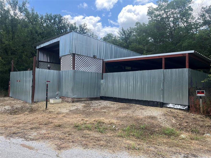 Boat and RV storage close to Lake Brownwood! Situated on two lots, this storage building already has electricity. With two separate storage sections, this is a great place for an RV, boat, or other vehicles. Right section measures approximately 24 feet long, 20 feet wide, and 9 feet tall. Left section measures approximately 36 feet long, 20 feet wide, and 14 feet tall. Easy access to lake and town!
