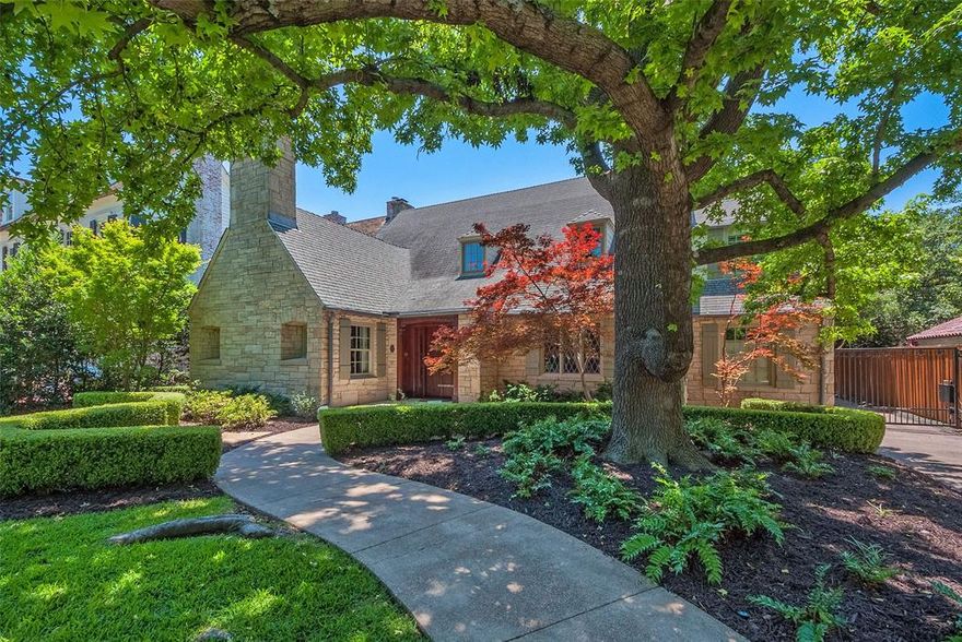 Charming Austin stone home on large 70x160 lot in University Park Fairway! The kitchen features large center island, 2 dishwashers, Sub Zero refrigerator & freezer drawers, Dacor ovens, range & warming drawer, walk-in pantry. Kitchen opens to den and both overlook the beautiful backyard. Updated guesthouse above oversized two car garage features gameroom and full bath.  All bedrooms on second floor.  Large front yard and short walk to Turtle Creek Park with pond, tennis courts, play ground and soccer field.