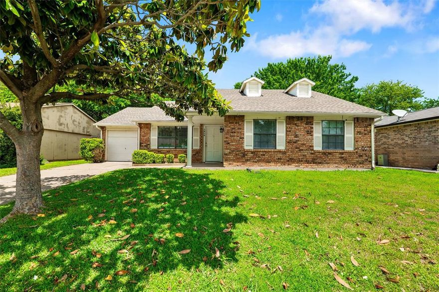Well-maintained brick home nestled in the established Parkwood East neighborhood of Fort Worth. This inviting home features an updated kitchen with granite countertops, stainless steel range, white cabinetry, and a custom vent hood. The open-concept flow between the kitchen and living area creates a functional and comfortable layout, complemented by durable tile flooring throughout. Enjoy outdoor living with a covered front porch, spacious wood deck, and fully fenced backyard ideal for entertaining, pets, or play. Attached garage included. Conveniently located just minutes from Chisholm Trail Parkway, Altamesa Blvd, Candleridge Park, shopping, dining, and everyday conveniences including Kroger and Albertsons. Located within Fort Worth ISD. FHA, VA, Conventional, and Cash financing welcome. Move-in ready and easy to show!