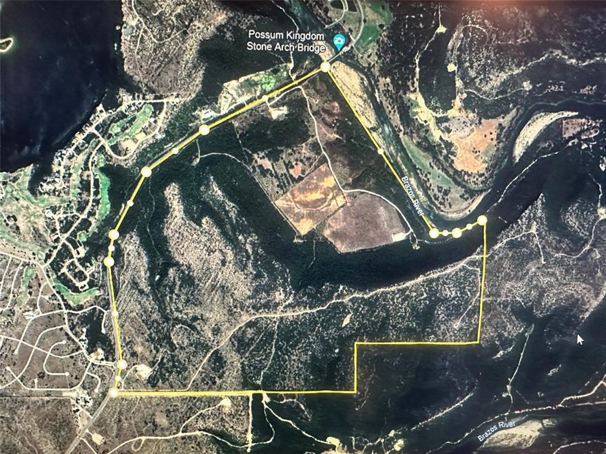 866 acres of Beautiful Palo Pinto County Mountains and River front bottom land. The Views are incredible. The river frontage is amazing. This property has been in the family for several generations. Once in a lifetime find. Hurry and become the incredible buyer that owns a gem on the Brazos River. Huge trees, tons of wildlife, pasture land, grazing land, hunting land, tremendous views, perfect river frontage and access. This place has it all.