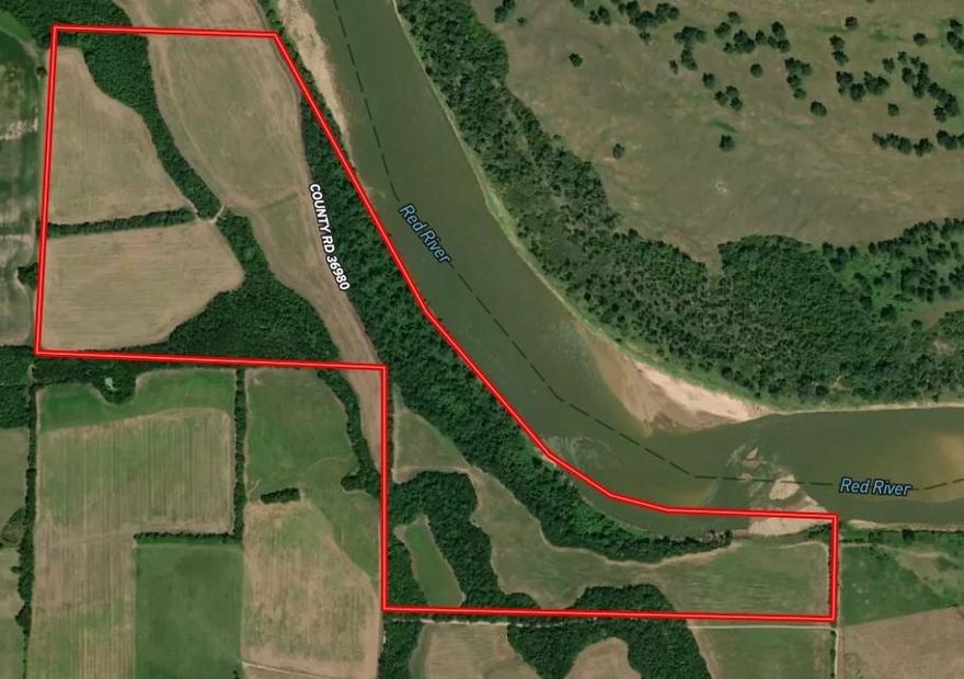 Definitely rare on the market is this exceptional 140 acres with outstanding river bottom soils with almost a mile of frontage on the Red River.  Currently mostly in wheat, this tract has unlimited agricultural potential for almost all crops.  Excellent for income producing or could be the recreational dream of a lifetime.  Currently with an expiring lease, but could be continued with current farmer.  For anyone wanting riverfront property, this is it!