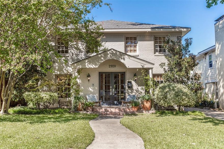 Major price adjustment to make up for the Feds raising interest rates!! A quarter of an acre of magic! One of a kind house that is not to be missed, on a HUGE LOT!! So many cool features including sliding barn doors, open kitchen den, 2 fireplaces, awesome wet bar with ice maker, wine fridge, sink and gorgeous marble. Large mud room that can function as a craft room, wrapping room or art room. 3 bedrooms up. Ensuite master with double sinks, separate shower and tub. Charm oozes from this home! Downstairs full bath! New roof, heated pool and spa with gas heat! BACKYARD PARADISE with not only pool and large patio but sport court that doubles as pickle ball, half court basketball, half court tennis; large play area, separate trampoline yard Gorgeous trees! Another amazing feature to this property is that this block has never lost power EVER, even during Snowmaggeden! BEST BUY IN THE PARK CITIES! Did I say the lot is 215 deep!