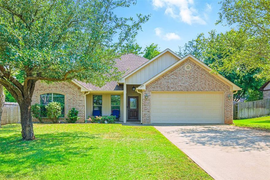 Come see this single-level 4-bedroom, 2-bath home with 1,831 sq ft in the Legacy Estates subdivision of Bullard. Built in 2008, this residence features an open-concept layout with vaulted ceilings, crown molding, and a central living room anchored by a gas fireplace. The kitchen includes stainless steel appliances, extensive cabinetry, breakfast bar, and a bay-window dining nook overlooking the backyard. The primary suite offers two walk-in closets, dual vanities, a soaking tub, a separate shower, and private water closet. Three additional bedrooms are located on the opposite side of the home, with a full bath nearby. The laundry room connects directly to the garage for convenience. Recent updates include fresh paint and flooring in 2025. Exterior highlights include a covered front porch, fenced backyard, covered rear patio, and detached pergola-style deck structure designed for outdoor entertaining. A storage shed provides additional space for tools or hobbies. Positioned directly across from Brookshire’s Bullard grocery and pharmacy, the home also provides quick access to dining and services along Hwy 69. Located within Bullard Independent School District, with schools serving elementary through high school levels. This property combines efficient layout with functional outdoor living, offering proximity to shopping and everyday essentials.
