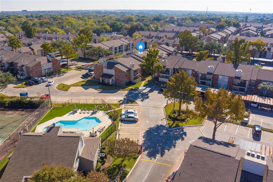 Updated and move-in ready, this 2-bed, 2-bath condo sits in a prime Northeast Dallas location right next to Richland College. The unit features fresh paint, updated flooring, and a modern kitchen with granite countertops and stainless appliances. The open living and dining area is filled with natural light, and the split-bedroom layout offers privacy for each bedroom. Both bathrooms have been updated as well, making this condo truly move-in ready.

Included with the unit are a washer, dryer, and refrigerator, plus a private balcony to enjoy the outdoors. You’ll have one assigned covered parking spot for convenience. The community offers amenities like a pool, clubhouse, and tennis courts, with water and trash services included in the lease.

With easy access to highways 635 and 75, you’re just minutes from shopping, dining, and public transportation, making this a convenient and well-connected place to call home.