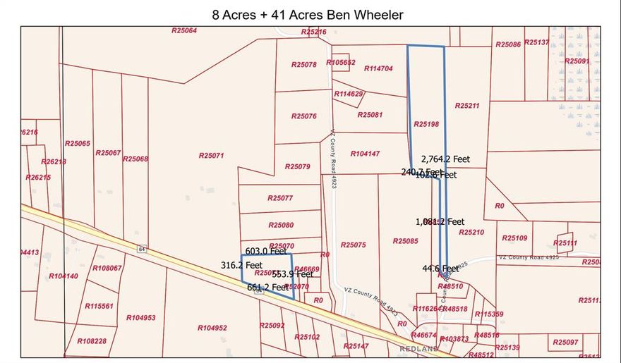 41 acres of raw land.  Great for cattle or horses or both.  MLS 2112247, 2050 Hwy 64 W, Ben Wheeler can be purchased with this property. The proximity is reflected on the picture, map.