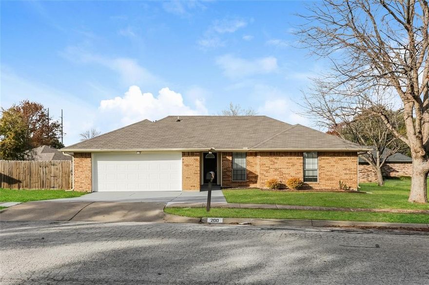 Welcome to 200 Shawnee Trail – a dream home in the coveted High Chaparral neighborhood. This wonderful 3 bed, 2bath single-family gem seamlessly blends functionality with style, featuring an open concept design for easy living and entertaining. The heart of the home, a gleaming kitchen with stainless appliances, updated counters and a wet bar awaits your culinary endeavors. Recent updates include new paint and new flooring, creating a modern and sophisticated ambiance throughout. Retreat to the primary bedroom's sanctuary with an en-suite bath with updated tile surrounds. Step outside to a spacious backyard with a covered patio, a blank canvas for your outdoor dreams. New HVAC in 2023 and a 5-year old roof provides peace of mind for years to come. This property embodies suburban living at its finest. Tree-lined streets and a welcoming community make this a place to proudly call home!