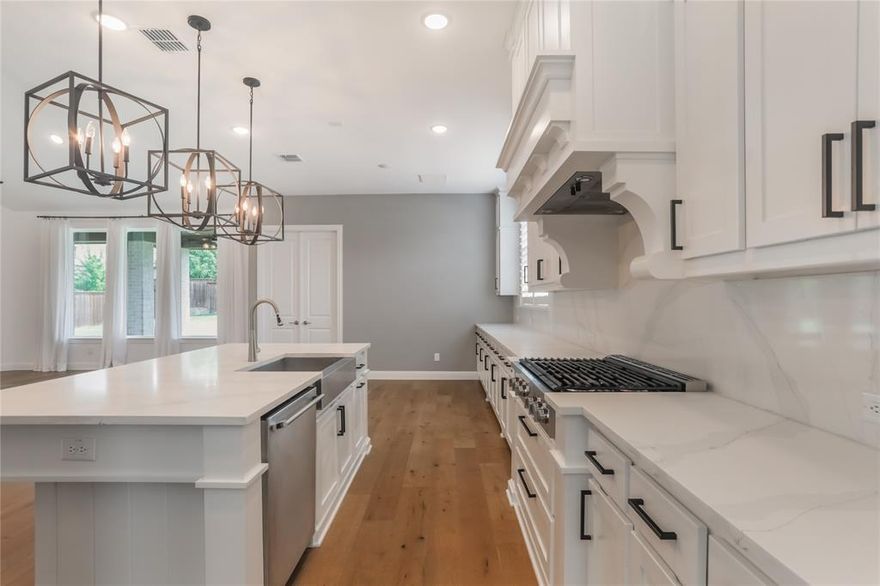 Stunning Highland Home in Mustang Lakes – Prosper ISD & Walnut Grove High! Freshly painted and beautifully updated, this 5-bedroom home sits on a spacious corner lot directly across from the park. The main level features a luxurious primary suite, guest suite, private study, and media room. Upstairs offers three additional bedrooms, two full baths, a kids’ study nook, and a large game room. The gourmet kitchen opens to a bright, open living area—perfect for everyday living and entertaining. Refrigerator included. Front yard landscaping maintained by HOA. Enjoy Mustang Lakes’ resort-style amenities: clubhouse, pools, tennis, fitness center, playground, and lakes. Move-in ready and waiting for you!