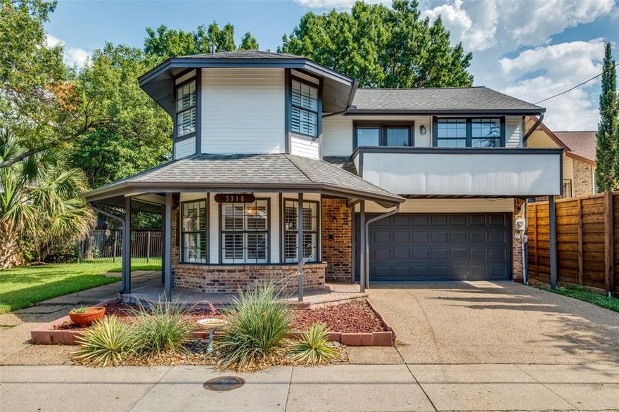 Updates have been made in August of 2025! This home is move in ready with fresh paint inside and out, vinyl plank flooring replaced to match, carpet has been fully replaced, as well as some window panes! Step into one of the most fun and functional layouts in Bryan Place! This unique 3-bedroom, 3 full-bath gem offers incredible space and flexibility, complete with a 2-car garage and features designed for both comfort and connection. The granite kitchen is a chef’s dream, with sleek black appliances, a gas stove, and a sunny breakfast area that leads into the separate formal dining room. The dramatic vaulted ceiling in the living area draws your eye upward to a charming open loft with built-in bookshelves — a perfect nook for a home office, reading retreat, or creative space. The huge primary suite is a true retreat, featuring a large ensuite bath with a separate shower, garden tub, spacious walk-in closet, and even a private deck overlooking the front of the home. Downstairs, you’ll find another bedroom (or perfect home office) and a full bath, ideal for guests or multigenerational living. Sitting on a rare and special lot, the outdoor space offers a large open area perfect for relaxing, gardening, grilling, or playing - your own oasis. Bryan Place, home of Exall park hosting walking & jogging trail, ball fields, rec center (due for multimillion rebuild in the next few years), & private community pool in a prime downtown location, offering easy access to highways, dining, the Arts District, Baylor, and Deep Ellum.