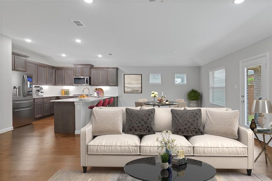 Cheaper than the builders! Barely live in home so like very new. MAKE US AN OFFER!!! EXTREMELY ENERGY EFFICIENT HOME!! Spray foam insulation in the exterior walls and rafters in the attic makes the utility bills very inexpensive on the home! Super clean, and cute as a pin, 4 bedroom home on a cul-de-sac in the premiere Ventana community. Wood floors welcome you as you enter into the home. Open floor plan with vaulted ceilings. Huge back yard and very private! Quartz counter tops with back splash in the kitchen along with a stainless steel gas cook top, microwave, dishwasher and oven. Lots of storage space in this home. Excellent school district!! Schools on site. Ventana is an amazing community with tons of things to offer the homeowners. Pools parks, playground, hike and bike, and fishing. Close to shopping, dining and all major freeways