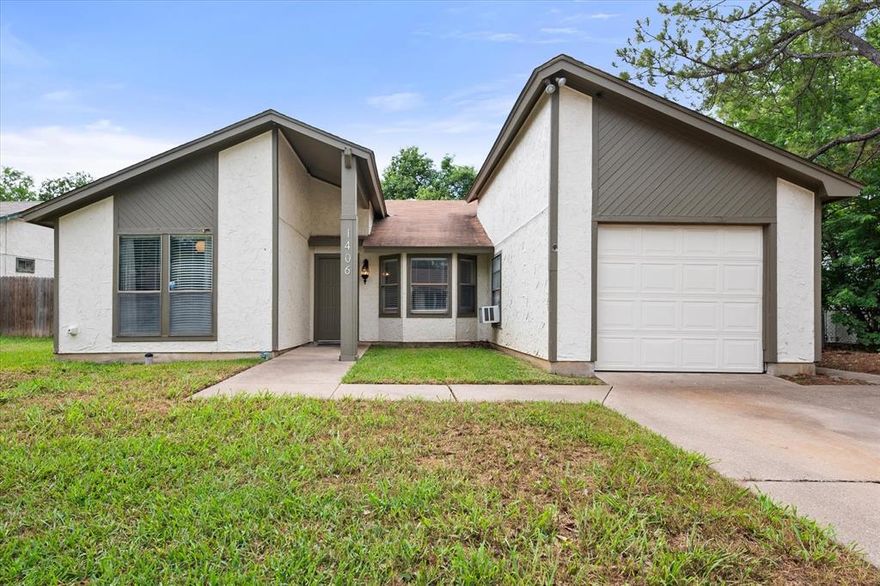 Welcome Home!! This inviting residence offers 2-Bedrooms, 1-Full bath, 1-Half baths, and an attached 1-Car garage. Open concept Living, Dining, and Kitchen areas, with plenty of space to gather, entertain. Plenty of natural light, creating a warm and welcoming atmosphere throughout. Step outside to a generous backyard—perfect for weekend barbecues, relaxing evenings, or creating your own outdoor retreat. Situated in a quiet neighborhood, this home offers quick access to schools, parks, and shopping at The Parks Mall at Arlington and Arlington Highlands. Enjoy close proximity to entertainment favorites like AT&T Stadium, Globe Life Field, and Six Flags Over Texas. With I-20 and SH 360 nearby, commuting to Dallas, Fort Worth, or DFW Airport is a breezeBuyer to verify all information contained herein, including but not limited to Schools and Measurements.
