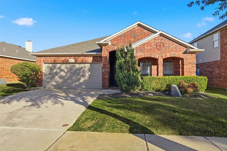 This beautifully updated single-story home in sought-after Argyle ISD combines updated finishes with a highly functional layout and convenient access to schools, shopping, and dining. Recent updates include wood flooring, fresh interior paint, and brand-new carpet throughout. Complimentary services include: Bi-Weekly Lawn Service (Mowing, trimming, and blowing of the front and back yards & Quarterly Lawn Fertilization and Weed Control Service. The open-concept living area features a cast stone fireplace and flows effortlessly into the spacious kitchen, complete with stainless steel appliances, a functional island, and a walk-in pantry. The primary suite offers a serene retreat with dual vanities, a soaking tub, and a separate walk-in shower. Additional highlights include upgraded epoxy flooring in the two-car garage and a backyard with ample green space for relaxing or entertaining. An excellent opportunity to lease in Argyle ISD.