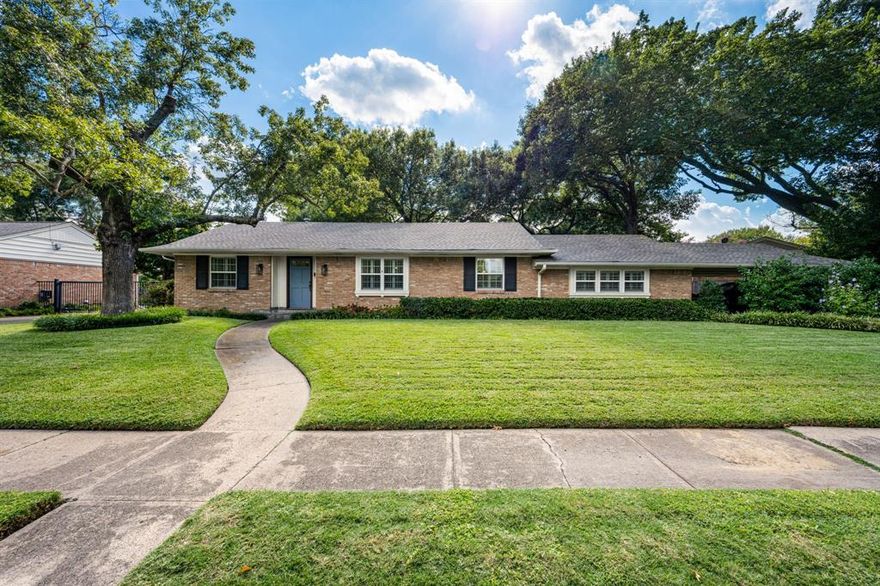 Unbeatable curb appeal in University Terrace zoned to Lakewood Elementary! This 3 bed, 2 bath charming ranch-style home boasts a uniquely large floorplan, wide lot, and natural light throughout. The formal living room with plantation shutters flows seamlessly into the dining area and second living space, where French doors open to a covered outdoor living area and private, turf yard perfect for entertaining. Spacious bedrooms have generous closets rarely found in the neighborhood, complemented by a full laundry room and bonus storage spaces. Move-in ready with endless potential to personalize! Recent updates include newer roof and HVAC system. Full list of updates in transaction desk.