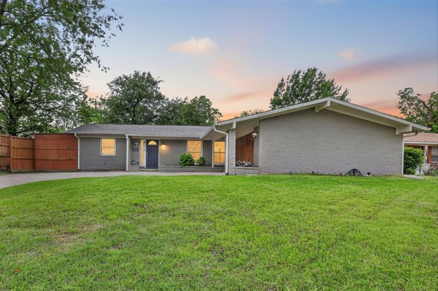 Welcome home to this charming 4-bedroom, 2-bath home in Dallas - minutes from I-635 and I-35E, offering thoughtful upgrades throughout. This single-story features an open dining-living layout with abundant natural light, vaulted ceilings, wood flooring throughout, and a neutral color palette. The kitchen has granite countertops, white cabinetry, stainless steel appliances, and recently updated kitchen floor tile and backsplash (Apr 2026). It opens seamlessly to the main living space with a brick fireplace—perfect for entertaining or relaxing. The primary bedroom features an ensuite bathroom with double vanity, walk-in shower, and walk-in closet. Both primary and secondary bathrooms were completely renovated - new shower, bathtub, tile, flooring, vanities and fixtures (Dec 2024). Additional upgrades include foundation with transferable warranty (Oct 2024), air duct cleaning with warranty (Oct 2024), roof (July 2019), windows (2018), flooring (2021), interior and exterior paint (2021), and R36 attic insulation (Dec 2022). Outside, enjoy the patio and spacious fenced backyard as well as the long extended front driveway. Conveniently located near parks, schools, dining, shopping, and major highways, this move-in ready home blends comfort and functionality in an established Dallas neighborhood. Fridge, washer, and dryer negotiable with acceptable offer!