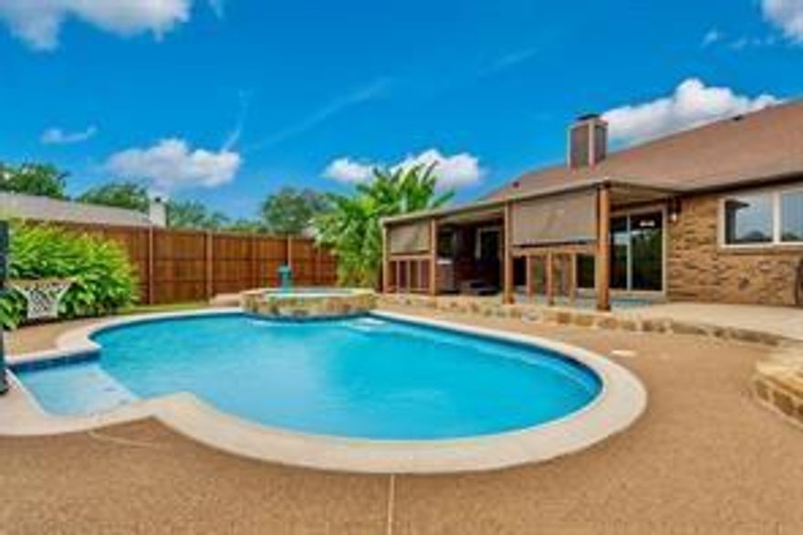 THIS LOVELY 3 BR, 2 BATH HOME ZONED TO KELLER ISD FEATURES NEW GUTTERS, FRESH PAINT INTERIOR AND EXTERIOR, AN EXQUISITE IN GROUND CHLORINE POOL AND ATTACHED SPA, COVERED PATIO HAS AN ADDITIONAL HIGH END FREE STANDING HOT TUB, THERE IS A STORAGE SHED WITH ATTACHED SECOND COVERED PATIO SPACE, AMBIENT OUTDOOR LIGHTING FOR BOTH PATIO SPACES, EXTENSIVE POOL DECKING FOR CHAISE LOUNGES AND OTHER POOL FURNITURE AS WELL AS A NEW UPGRADED, STAINED FENCE THAT SHOULD LAST FOR YEARS TO COME.   THE POOL AND OUTDOOR AREA CAN BE ENJOYED FROM INSIDE THE HOME AS WELL WITH VIEWS FROM THE DINING, KITCHEN AND SPACIOUS LIVING ROOM.  YOU WILL LOVE THE WOOD BURNING FIREPLACE, HIGH CEILINGS AND OPEN AREA TO THE DINING ROOM WITH FLOOR TO CEILING SLIDING GLASS DOORS TO THE BACK YARD.  LOCATED IN THE HEART OF FORT WORTH, JUST MINUTES TO INTERSTATE 820, HWY 377, QUICK ACCESS TO I35W AND ALLIANCE TOWN CENTER WHERE YOU WILL FIND RESTAURANTS SHOPPING AND SEVERAL GROCERY STORES INCLUDING A NEW HEB.