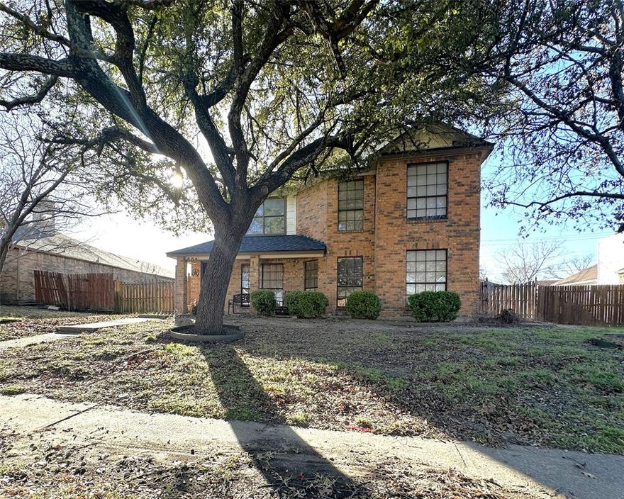 Home needs some TLC,  Reduced and  priced far below the market due to the condition, an incredible opportunity to customize a charming two-story home right in the heart of Mesquite, TX! This 3-bedroom, 2.5-bathroom gem is a true blank canvas priced below market value, offering endless potential to bring your design dreams to life. Boasting an inviting layout downstairs, you will find a spacious living and dining area perfectly complemented by a beautiful decorative fireplace and soaring vaulted ceilings. The kitchen offers a functional flow with an electric range, dishwasher, and microwave, seamlessly connecting to the entertaining spaces and a convenient first-floor half-bath. Upstairs, the home features a versatile landing area that makes a fantastic home office or study zone. Retreat to the primary suite, complete with its own attached bath and an oversized walk-in closet, alongside two additional generously sized bedrooms. Outside, the property includes a two-car attached garage with highly desirable alley access, ensuring plenty of parking. Located in the Meadow Creek neighborhood, this classic home is just minutes away from incredible shopping, fantastic dining, local parks, and entertainment options. With high-speed internet availability and beautiful built-in features, this home simply awaits your personal touch to shine. Don’t miss out on this rare chance to invest in a fantastic neighborhood—schedule your tour of 509 Buttercup Trail today!