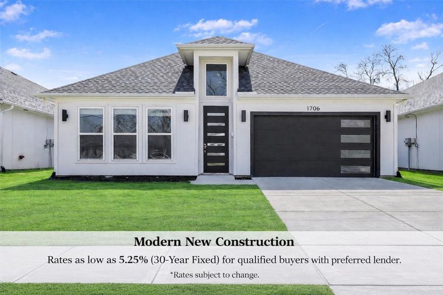 Architectural Contemporary Residence with an extremely Rare Two Master Bedrooms in exploding Trinity Groves, West Dallas. This home qualifies for special financing 5.25%-30 years no PMI and only 3% downpayment for approved borrowers.  This design-forward home is part of a curated collection of nine modern residences in one of Dallas’ fastest appreciating corridors. Offering 4 spacious bedrooms and 3 full designer bathrooms, including two true primary suites, the flexible open floor plan supports multigenerational living, executive-level guests, or private workspace needs. From the moment you enter, the scale and ceiling heights distinguish this property from surrounding inventory, featuring a dramatic 14-foot foyer ceiling and double tray ceilings reaching approximately 11 feet in the living area and primary suite. Expansive 6-foot windows provide abundant natural light, complemented by 8-ft int doors and an impressive 8-foot mahogany entry door. Interior finishes exceed typical neighborhood offerings with real wood custom cabinetry including a dedicated refrigerator enclosure, granite countertops, designer pendant lighting, floor-to-ceiling tile in bathrooms,and a frameless glass shower enclosure in the primary bath.Additional highlights include a contemporary garage dr with architectural glass lites, 6-inch baseboards and crown molding in living areas, a huge,covered patio with a concrete patio. Oversized 6-foot sliding glass door, and a board-on-board privacy fence.The home conveys with all kitchen appliances as well as washer and dryer, offering true move-in convenience.Located minutes from Downtown Dallas,Bishop Arts, the new stock exchange and the Trinity River Corridor developments,this home combines architectural presence, thoughtful layout,and long-term value positioning in a high-growth area. Includes Alarm System and Exterior Security Cameras.The Number 1 growing area in Dallas!  Priced for Quick Sale!!!For Video you can go to YouTube and type in Address