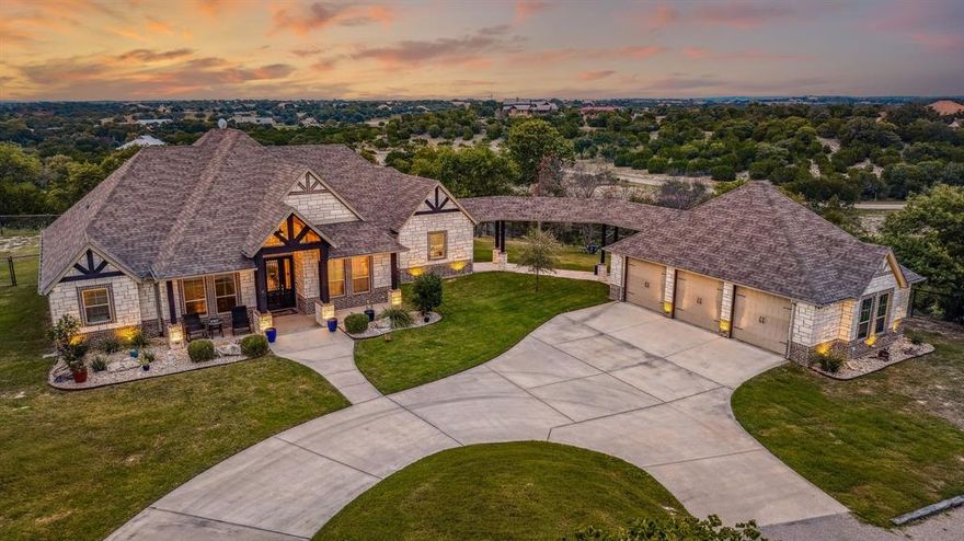 Silverado on the Brazos is the most prestigious equestrian friendly community in North Texas. Angels View Ranch offers everything you could want in a country estate property. The immaculately appointed custom  home  perfectly positioned atop the mesa  to overlook the Brazos river valley  and the gorgeous sunsets offered daily from the back porch  . This 2018 built custom  home features, custom tile and hardwood flooring , custom wood cabinets , granite counter tops , over  sized living area and master bathroom and closet fit for royalty. The 5 acre property offers piper perimeter fencing , a work shop that can easily be adapted to accommodate your livestock . The property is a must see if you are looking for refined country living .