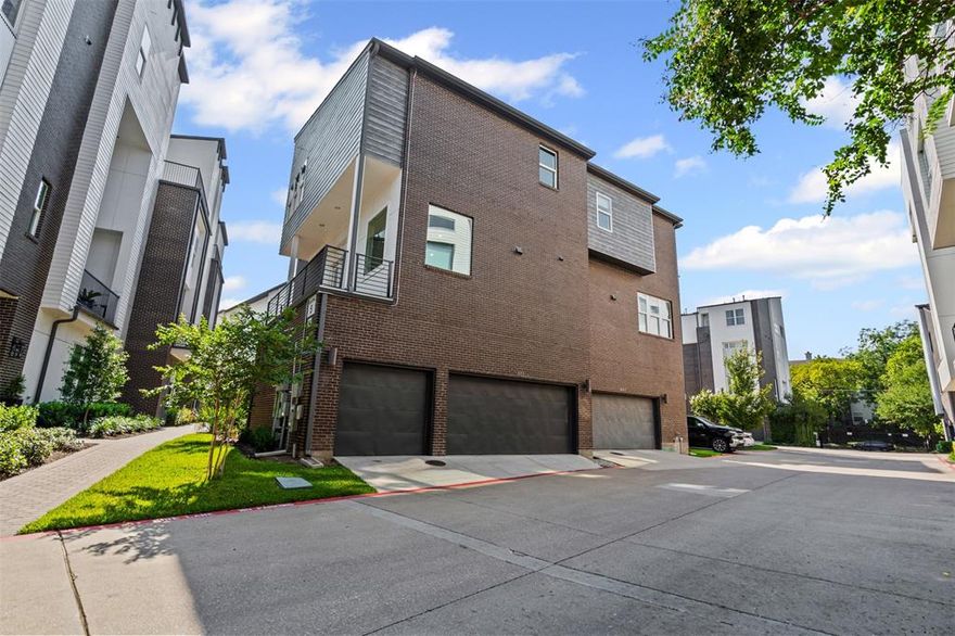 ONE-OF-A-KIND 3-CAR GARAGE IN THE COMMUNITY • OFF-GRID BACKUP POWER SYSTEM • ENHANCED SECURITY FEATURES

Welcome to your modern townhome in the heart of Dallas! Built in 2020, this 3-bedroom, 3.5-bath home offers just over 2,400 sq. ft. of open, light-filled living space that perfectly balances city life with comfort. The sleek kitchen is equipped with a gas cooktop, stainless steel appliances, and a spacious island—ideal for both daily living and entertaining. Each bedroom features its own private bath, providing flexibility and convenience for families, guests, or roommates. The primary suite includes a generous walk-in closet and spa-like bath with dual vanities and a large walk-in shower. Enjoy a private balcony for morning coffee or evening relaxation overlooking the pool, plus the rare benefit of a 3-car garage with ample parking and Tesla power walls with solar panels to provide backup power to the house. Located in a gated community with a pool, HOA-maintained landscaping, and exterior care, this home offers easy low-maintenance living. All of this just minutes from Bishop Arts, Trinity Groves, and Downtown Dallas, giving you quick access to top dining, shopping, and entertainment.