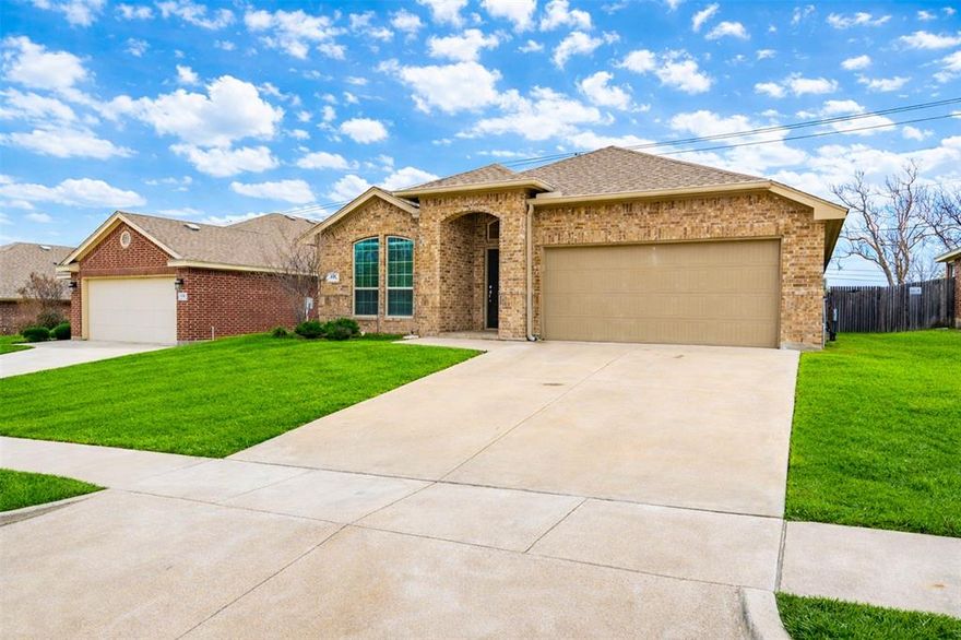 Move-in ready and beautifully maintained, this single-story home offers the perfect blend of comfort, style, and location—just minutes from top schools, shopping, and everyday conveniences. Step inside to a welcoming foyer where a private study with glass French doors creates the ideal work-from-home space. Just beyond, a formal dining room with an elegant arched entry sets the stage for holiday gatherings and special celebrations. The heart of the home is a light-filled living area featuring a wood-burning fireplace and a wall of windows that brings the outdoors in. Seamlessly connected to the living space, the kitchen is designed to impress with an oversized granite island and breakfast bar, abundant cabinetry, generous counter space, and sleek stainless steel appliances. A cozy breakfast nook completes the space—perfect for casual mornings or evening conversations. The spacious primary suite offers a peaceful retreat with a spa-inspired bath that includes dual vanities, a soaking garden tub, separate shower, and a large walk-in closet. Two additional bedrooms and a full bath provide flexibility for guests, family, or hobbies. Step outside to enjoy a covered patio overlooking a private, fenced backyard—an inviting setting for weekend barbecues, outdoor dining, or simply unwinding at the end of the day. This home truly checks all the boxes for style, function, and location. Schedule your private tour today and see why this one stands out from the rest.