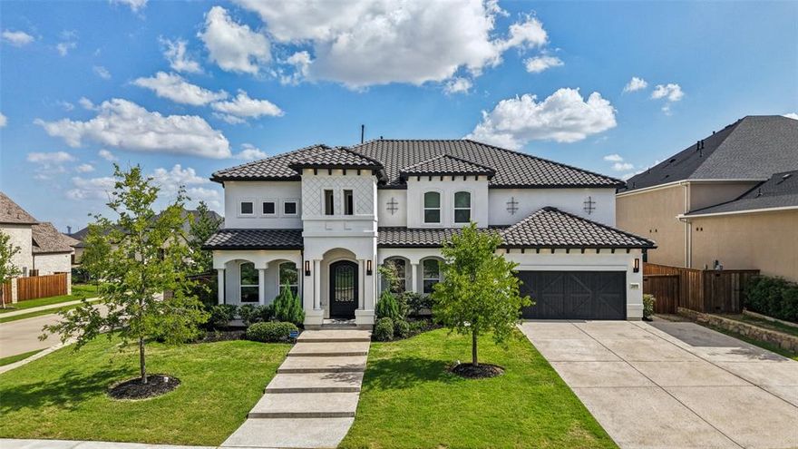 Welcome to your Texas dream home in Prosper’s exclusive Star Trail — where luxury meets lifestyle! This stunning 5-bedroom, 5.5-bath light contemporary Mediterranean sits on a large corner lot and offers the perfect blend of elegance, comfort, and resort-style living.

Step inside to soaring ceilings, rich natural light, and designer details at every turn. The open-concept living area flows beautifully into a chef’s kitchen with a massive island, 6-burner gas cooktop, double convection ovens, built-in fridge, butler’s pantry, and a walk-in pantry that makes entertaining effortless.

Retreat to the first-floor primary suite, complete with a cozy sitting area, dual walk-in closets, and a spa-like bath with an oversized shower featuring multiple shower heads, dual vanities, and lighted defog mirrors. Upstairs, three spacious ensuite bedrooms, a media room, and a game room provide plenty of space for family or guests.

Open the 4-panel sliding doors to your private backyard oasis — a 40’x22’ pool and spa with water features, glowing fire bowls, and a covered outdoor kitchen cabana for year-round entertaining. Enjoy your covered patio with remote control screens that keep bugs out, but allow nature in. Additional highlights include a wine room, electric blinds, whole-home sound system, turf yard, and tandem 3-car garage.

Star Trail is Prosper’s premier master-planned community, offering resort-style pools, tennis & pickleball courts, parks, and a luxurious clubhouse — all within minutes of the Dallas North Tollway, Highway 380, Frisco's World Class Venues (PGA America HQ, Universal Studios, The Star & much more coming soon), shopping and dining while feeding to the top-rated Prosper ISD schools.

Live the life you’ve imagined — in a home and area that truly has it all.