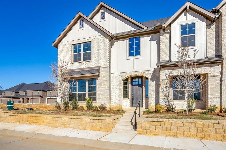 Step into refined living at this beautifully designed townhome in Knight’s Landing on Eden Rd., where modern style meets every day ease. From the classic brick-and-stone exterior and bold 8-foot Craftsman-style front door to the rear-entry two-car garage, this home exudes timeless charm and curb appeal.
Inside, the open-concept main floor welcomes you with durable luxury vinyl plank flooring and a seamless flow between the living and dining areas—perfect for entertaining or unwinding. The gourmet kitchen is a true showstopper, featuring stainless steel appliances, custom-painted cabinets, a sleek subway tile backsplash, upgraded countertops, and a spacious pantry for effortless organization. A stylish powder bath adds convenience to the main level.
The private first-floor primary suite offers a peaceful escape, complete with a dual vanity, striking 12x24 tile detailing, a large glass-enclosed shower, and an expansive walk-in closet.
Upstairs, discover two comfortable bedrooms, a full bath, and a versatile loft space—ideal for a home office, playroom, or cozy lounge area.
Set within a thriving community, this townhome is just minutes from local dining spots, coffee shops, grocery stores, scenic trails, and parks. Whether you're beginning a new chapter or seeking a low-maintenance lifestyle, Knight’s Landing delivers the perfect blend of luxury, function, and location.
Ready in May!