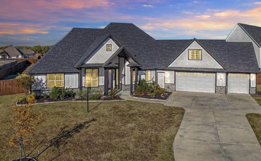 *Motivated Sellers!!!  With over $70,000 of Improvements ! No HOA! This gorgeous property in sought after New Providence Point is located on 1.096 acre outside city limits! A Perimeter Fence was added to increase privacy along with a 30x30 Shop on a concrete slab! The spacious 3 Car Garage has a Tornado Shelter bolted in and a nice Utility Sink! Inside is equally impressive! As you walk in , past the spacious Front Porch, you are welcomed by a large open Living area and a cozy Fireplace! The open concept Kitchen has a large island, quartz counters, large walk in Pantry, Stainless Steel Appliances including Double Ovens! **All Appliances and Washer-Dryer convey with the property!** The large Primary Bedroom has an Ensuite Bath featuring an Italian-style stand alone Tub, a dual head Shower and large walk in Closet! The Secondary Bedrooms feature their own Ensuite Baths and are located on the opposite side of the Primary Bedroom! Upstairs, a nice bonus-flex room aka Loft that can be used as a Game Room! The house features an Office space on the first floor, perfect for those working from home! At the end of the day, kick back and relax on the oversize 14x17 Covered Patio! Providence Point shines above nearby surrounding subdivisions with its concrete streets and decorative street lamps!