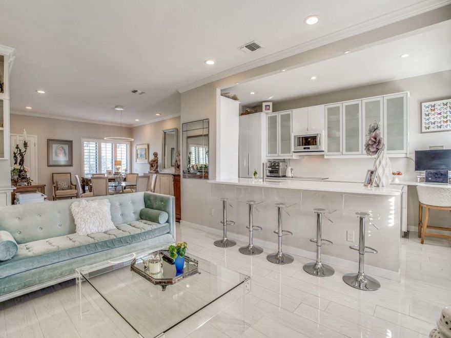 A Love Story with Unit 10764 C, Preston Hollow’s Crown Jewel
Where the pulse of Dallas hums softly. It isn’t just a condo—it is a haven, a dream woven into 9-foot ceilings and modern elegance, whispering promises of a life well-lived. Seven minutes' walk from the historic St. Mark’s Boys School, steps from the finest shopping and restaurants. Unit 10764 C, so much more to offer will steal your heart. You've seen a dozen condos already; cramped, dated, or soulless. But when the door to unit C swung open, light pours through floor-to-ceiling windows and elegant spacious dine-in kitchen. The space feels alive, remodeled with care: fur-downs banished, ductwork tucked into the attic, every inch intentional.bThe living room stretched toward a double-sized private balcony, where the pool sparkles below. Discover the dimmer lights in every room, a soft invitation to set the mood you prefer. The second bedroom has IKEA floor-to-ceiling, wall-to-wall closet glowed with interior light, a practical touch. The master bedroom has walk-in closet and washer and dryer. Storage includes coat closet, linen closet, extra storage closet. Picture summer evenings on east side double size private balcony watering flowers and picking spices for dinner. Lovely sitting and separate dining area covered with umbrellas. Bedrooms have newly installed LVT flooring. You just found yourself a home one perfect moment in time. Located at desired center block as you enter gate. HOA fees of $803 a month; cover water, electric, TV, blanket insurance, yard, and gate maintenance. One pet per unit 20 lbs and under. If 2 combined 30 lbs and under. Parking #6. Storage unlimited. Hurry before this one of a kind unit is claimed.